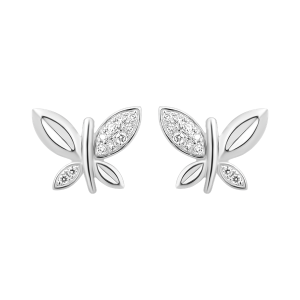 Hoa tai kim cương viên vàng 14K Tenderly