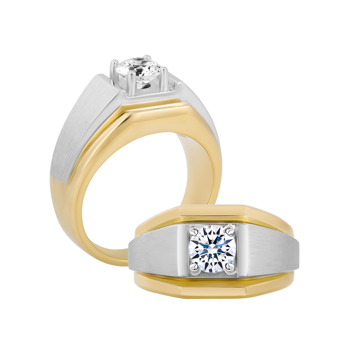 Nhẫn nam đính đá CZ vàng 14K Porsching 5C YW GVRG0189751