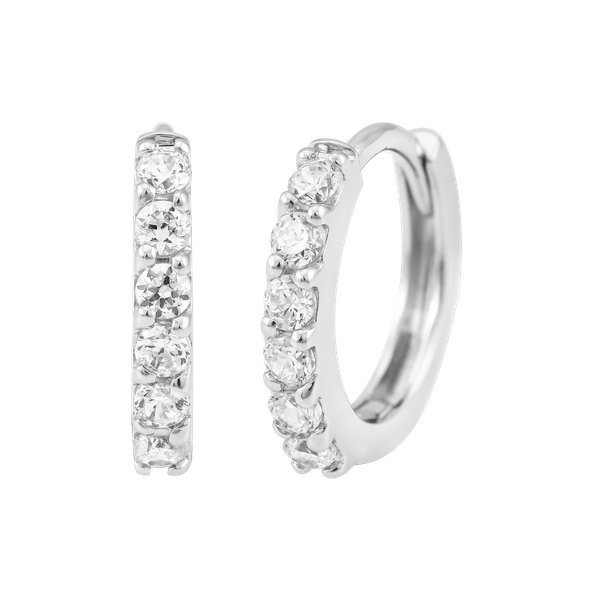 Hoa tai đính đá CZ vàng 10K Simple N WHI