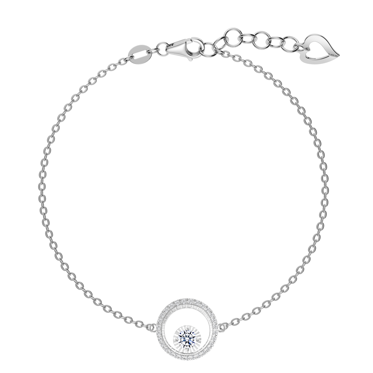 Dây tay đính đá CZ vàng 14K Circling