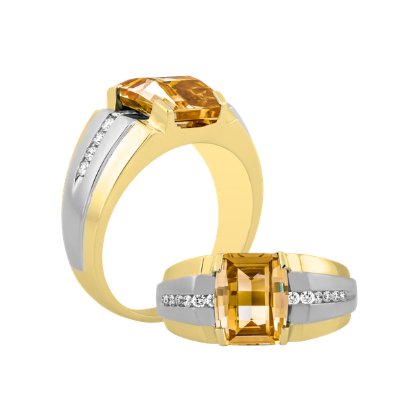 Nhẫn nam kim cương tấm vàng 14K Collin S.CHA YW