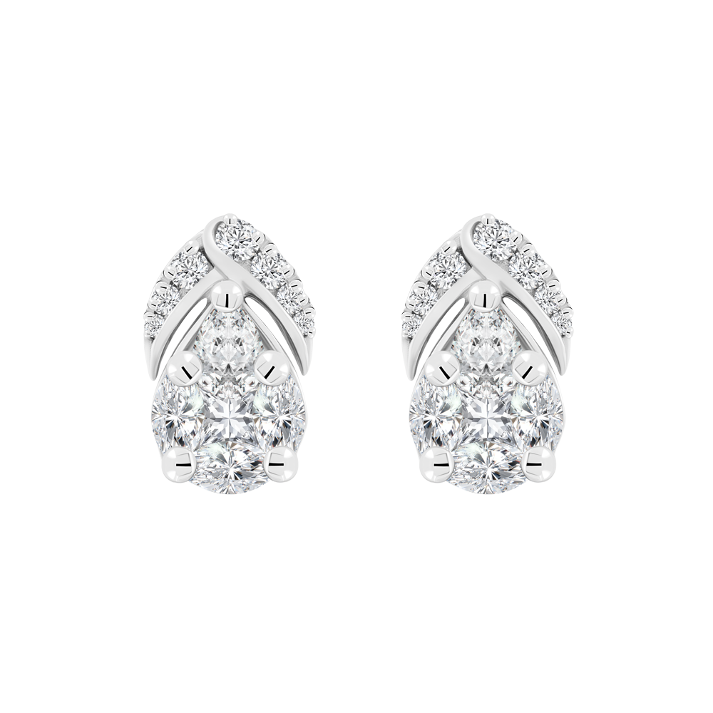 Hoa tai kim cương viên vàng 18K Jena A315 TD