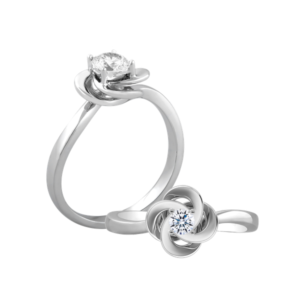 Nhẫn nữ kim cương viên vàng 14K Fate twine GIA 2C GVRG0116834M