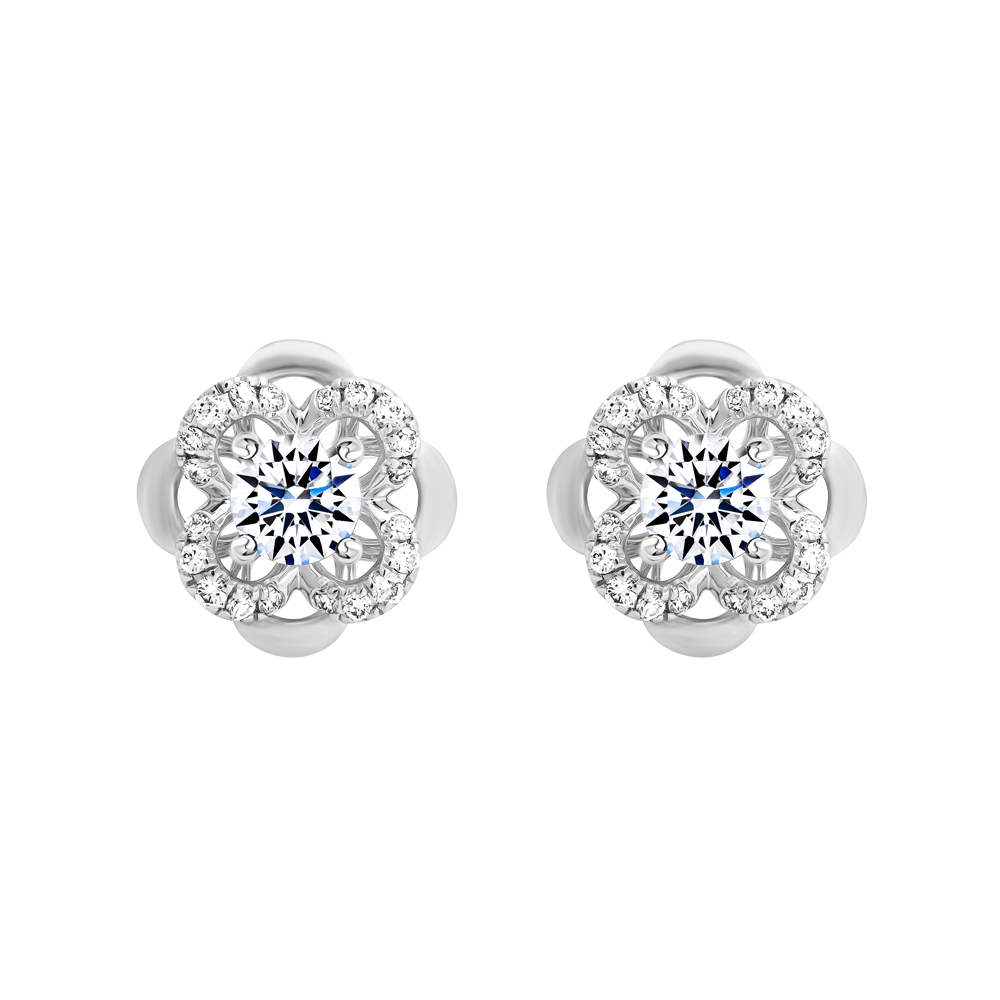 Hoa tai kim cương 8 Hearts & Arrows vàng 14K Wendy S H&A 2C GVER0109678