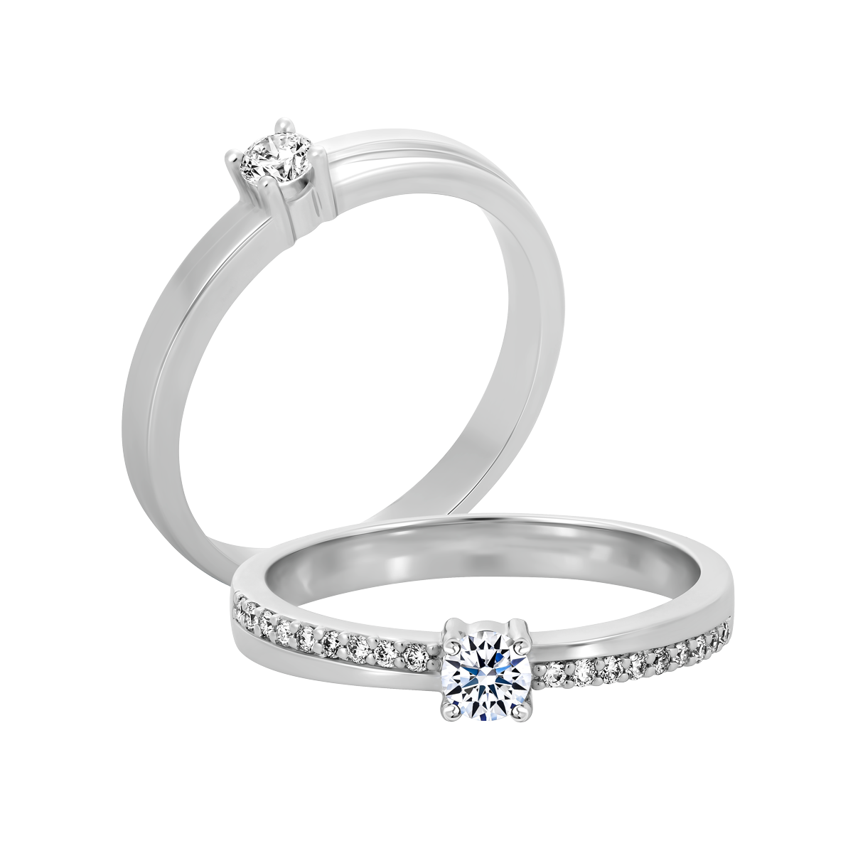 Nhẫn cưới nữ kim cương vàng 14K Lovable 10p F
