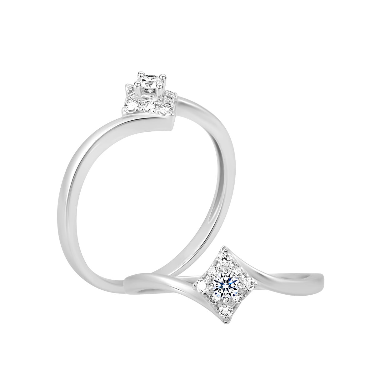 Nhẫn nữ kim cương viên vàng 14K Glading