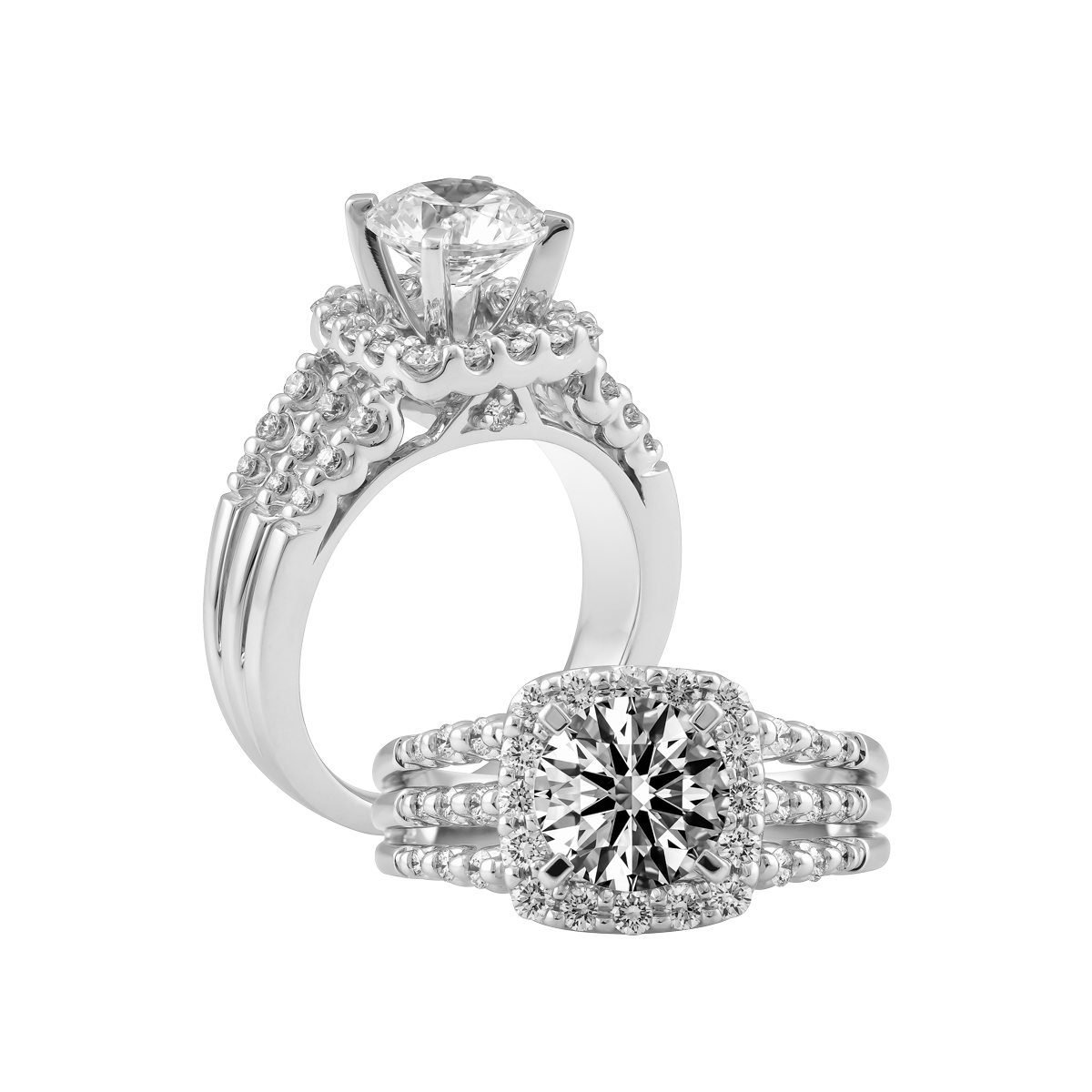 Nhẫn nữ kim cương tấm vàng 14K Belfry 1CT GVRG0248488