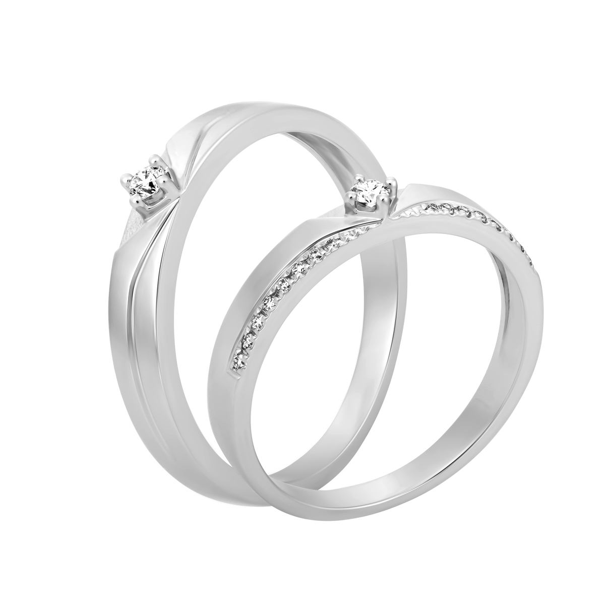 Nhẫn cưới nữ kim cương viên vàng 14K Perfectly F