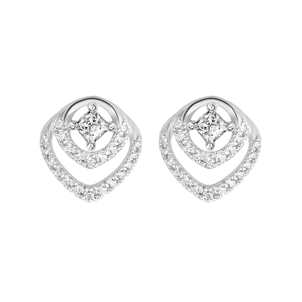 Hoa tai đính đá CZ vàng 18K Amora PR