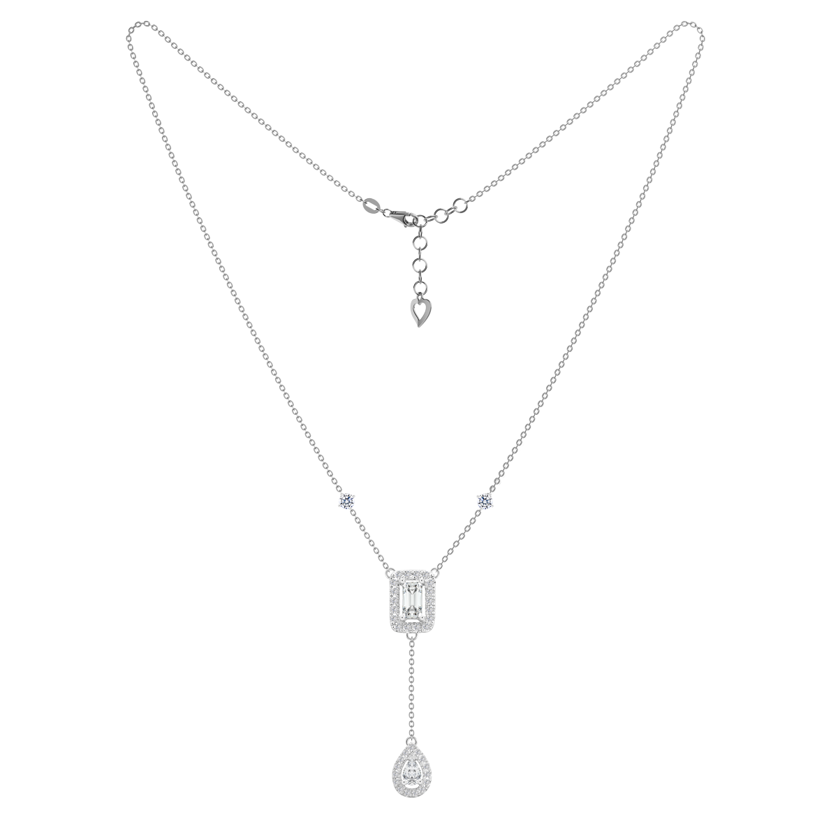 Dây liền mặt đính đá CZ vàng 14K Chiara