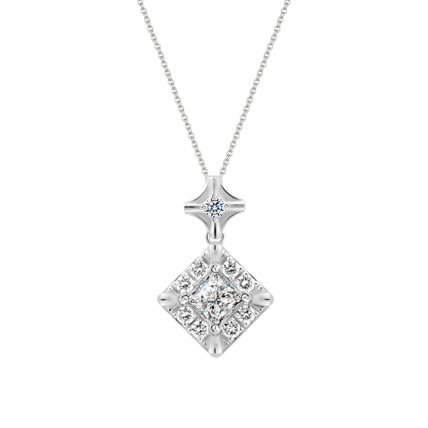 Mặt đính đá CZ vàng 14K Glancing PR 2C