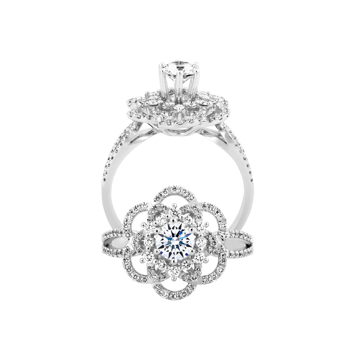 Nhẫn nữ kim cương viên vàng 14K Canation GIA 3C