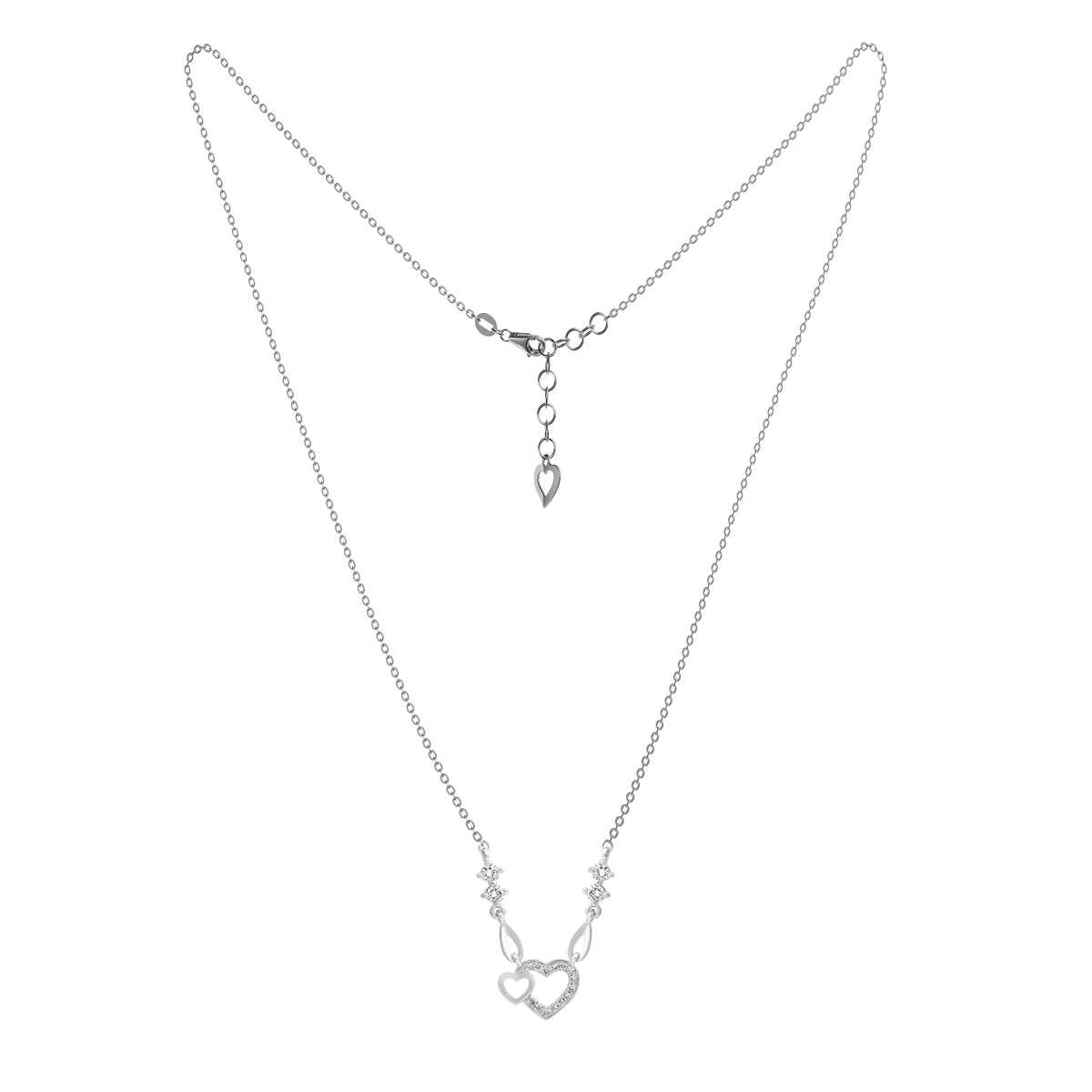 Dây liền mặt kim cương viên vàng 14K Heartiful