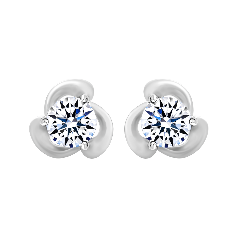 Hoa tai kim cương viên vàng 14K Fatina GIA 3C GVER0103779M