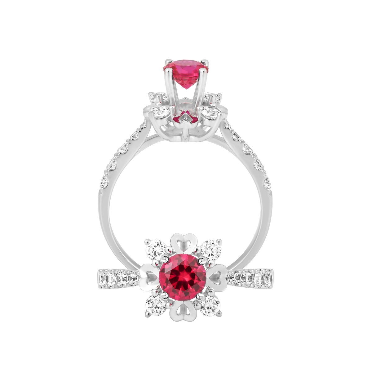 Nhẫn nữ đính đá màu Ruby vàng 14K Edition S.RUB