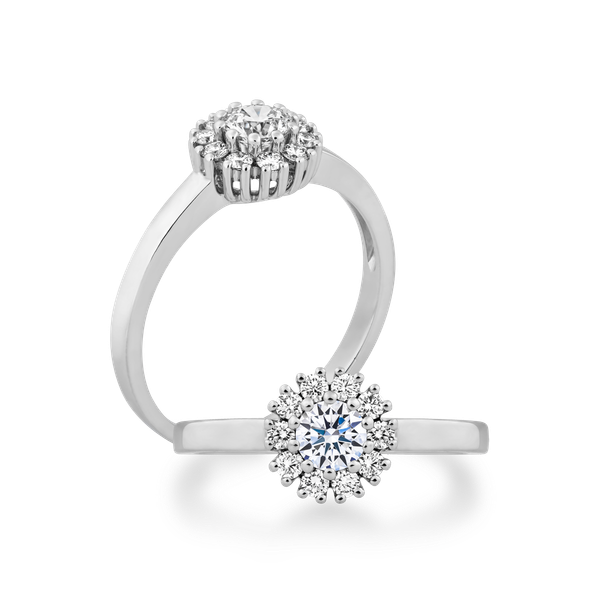 Nhẫn nữ kim cương vàng 14K Snowflower 10p