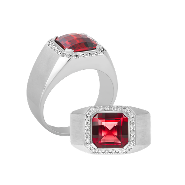 Nhẫn nam kim cương tấm vàng 14K Roundabout S.GAR W