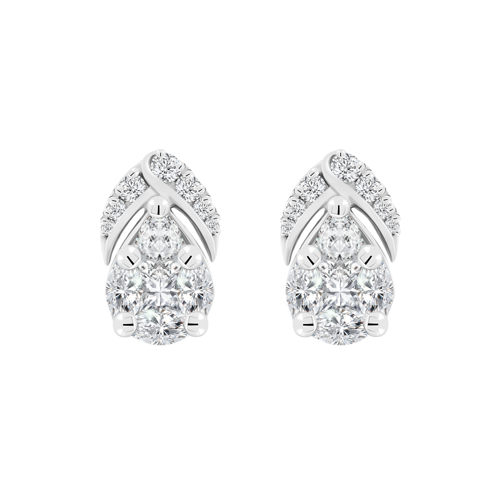 Hoa tai kim cương viên vàng 18K Jena A315 TD