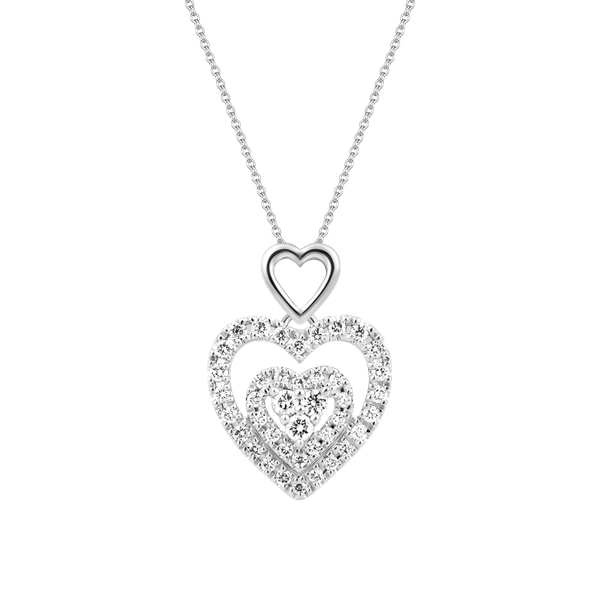 Mặt đính đá CZ vàng 14K Heartens