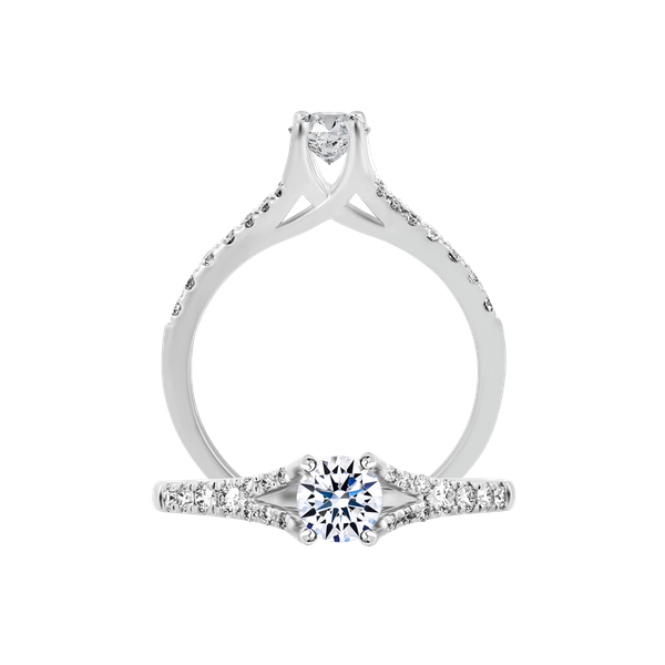 Nhẫn nữ kim cương 8 Hearts & Arrows vàng 14K Clay H&A 2C