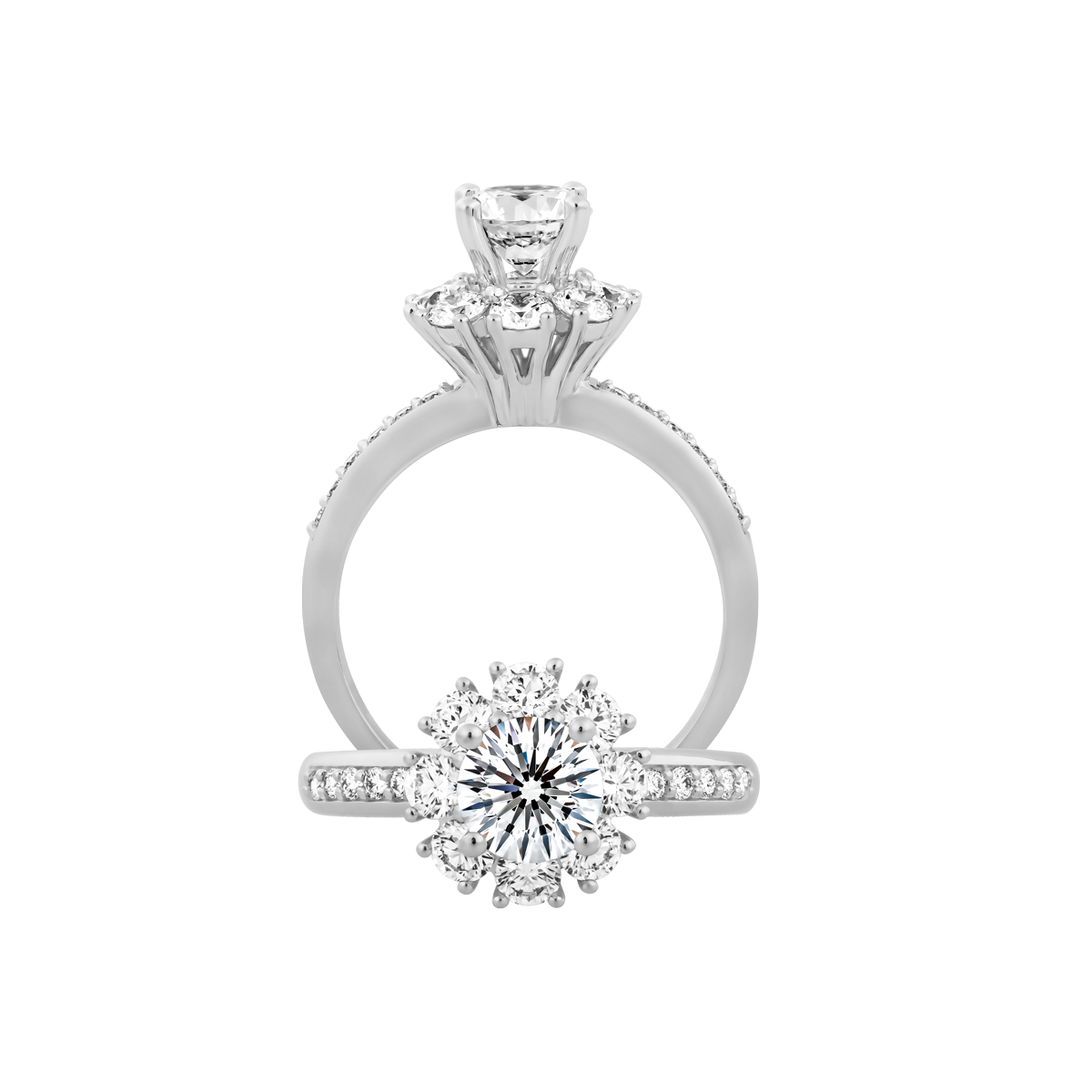 Ổ nhẫn nữ kim cương tấm vàng 14K Alecia N 5C