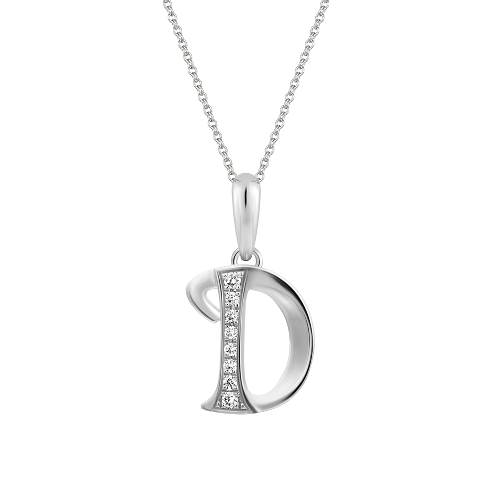 Mặt kim cương viên vàng 14K Letter D