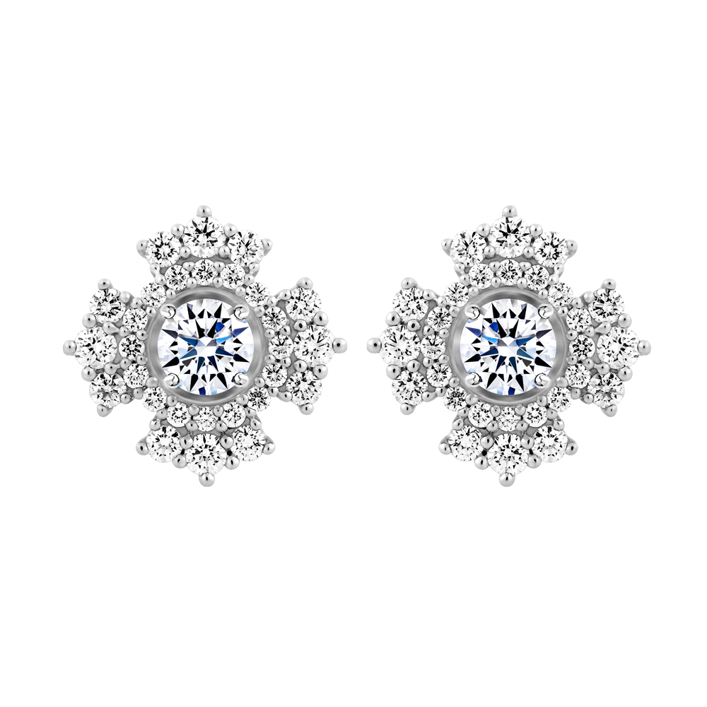 Hoa tai kim cương 8 Hearts & Arrows vàng 14K Karina N H&A 2C GVER0089687