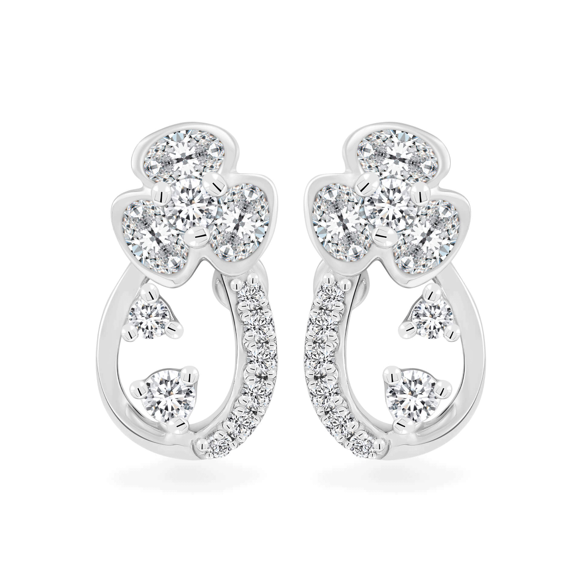 Hoa tai kim cương viên vàng 14K Jena A089 TD