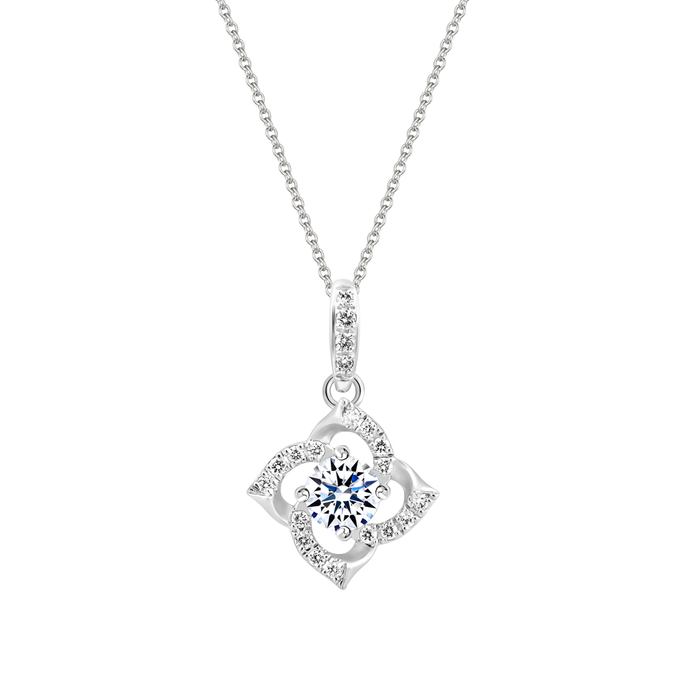 Mặt kim cương 8 Hearts & Arrows vàng 14K Floreting H&A 2C