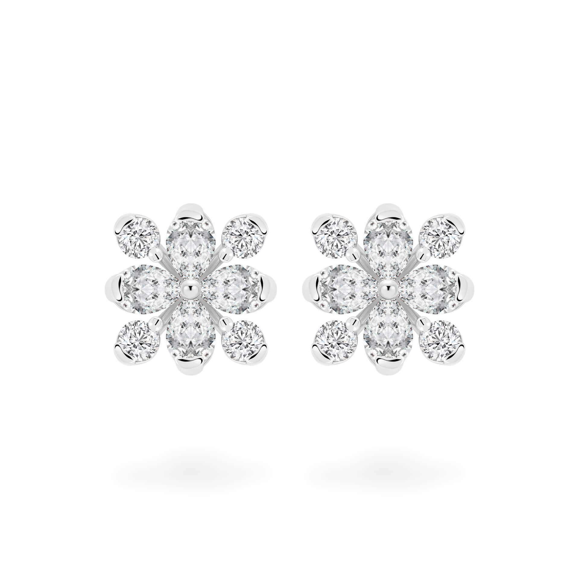 Hoa tai kim cương viên vàng 14K Jena A099 TD