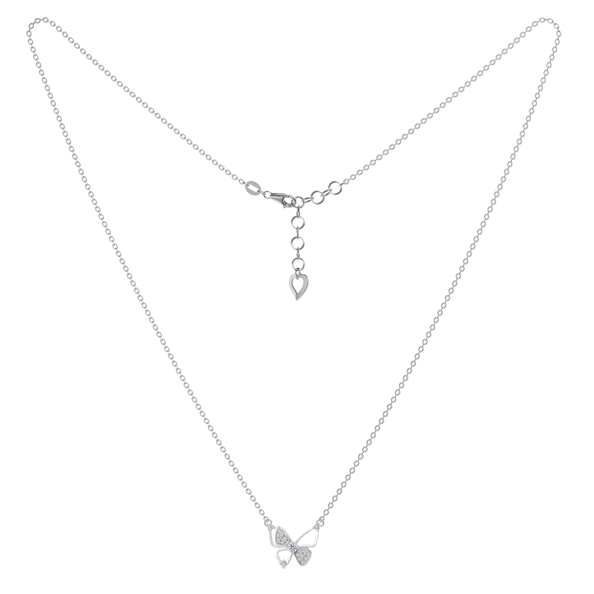 Dây liền mặt kim cương viên vàng 14K Lighting Butterfly TD