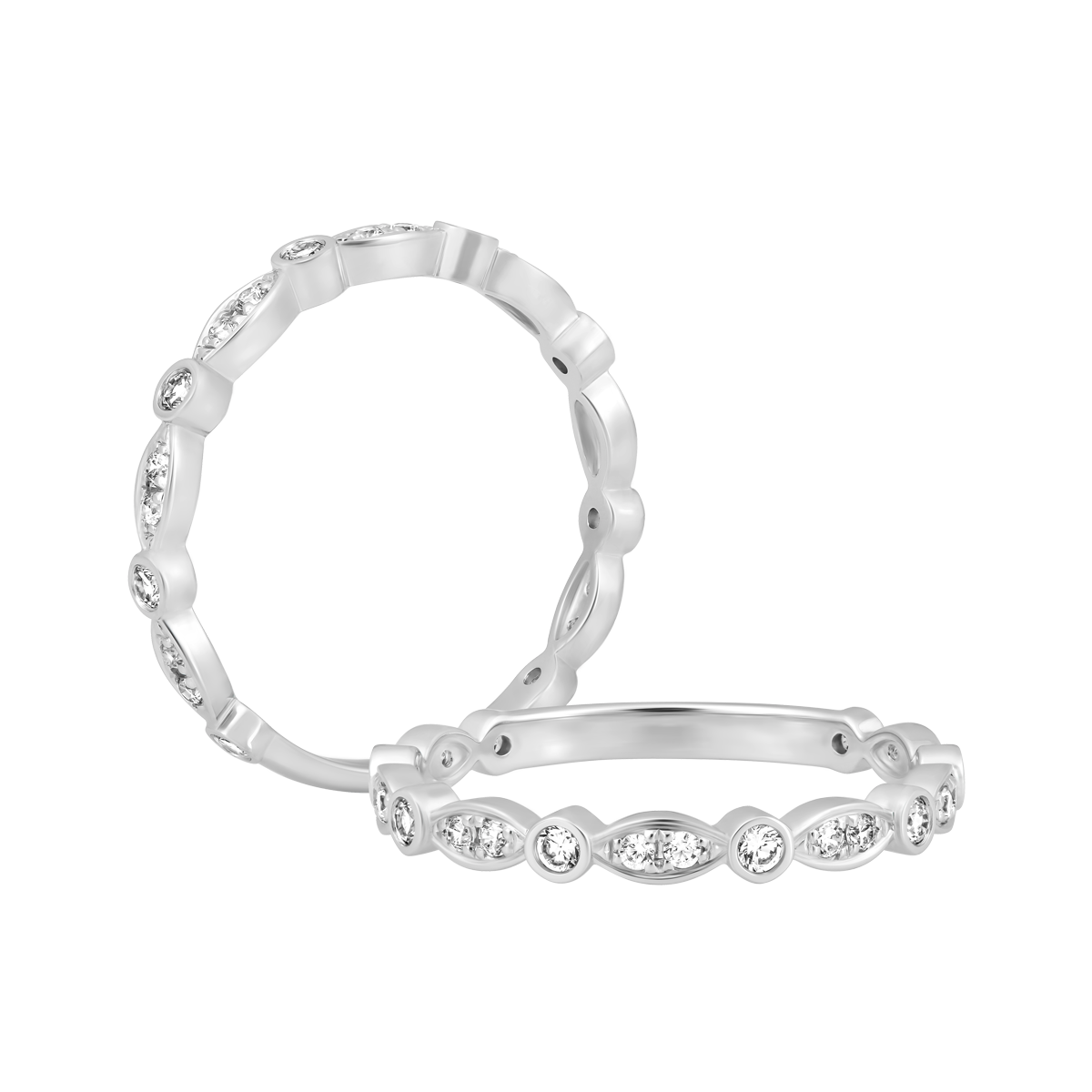 Nhẫn nữ kim cương viên vàng 18K Pleasant V2