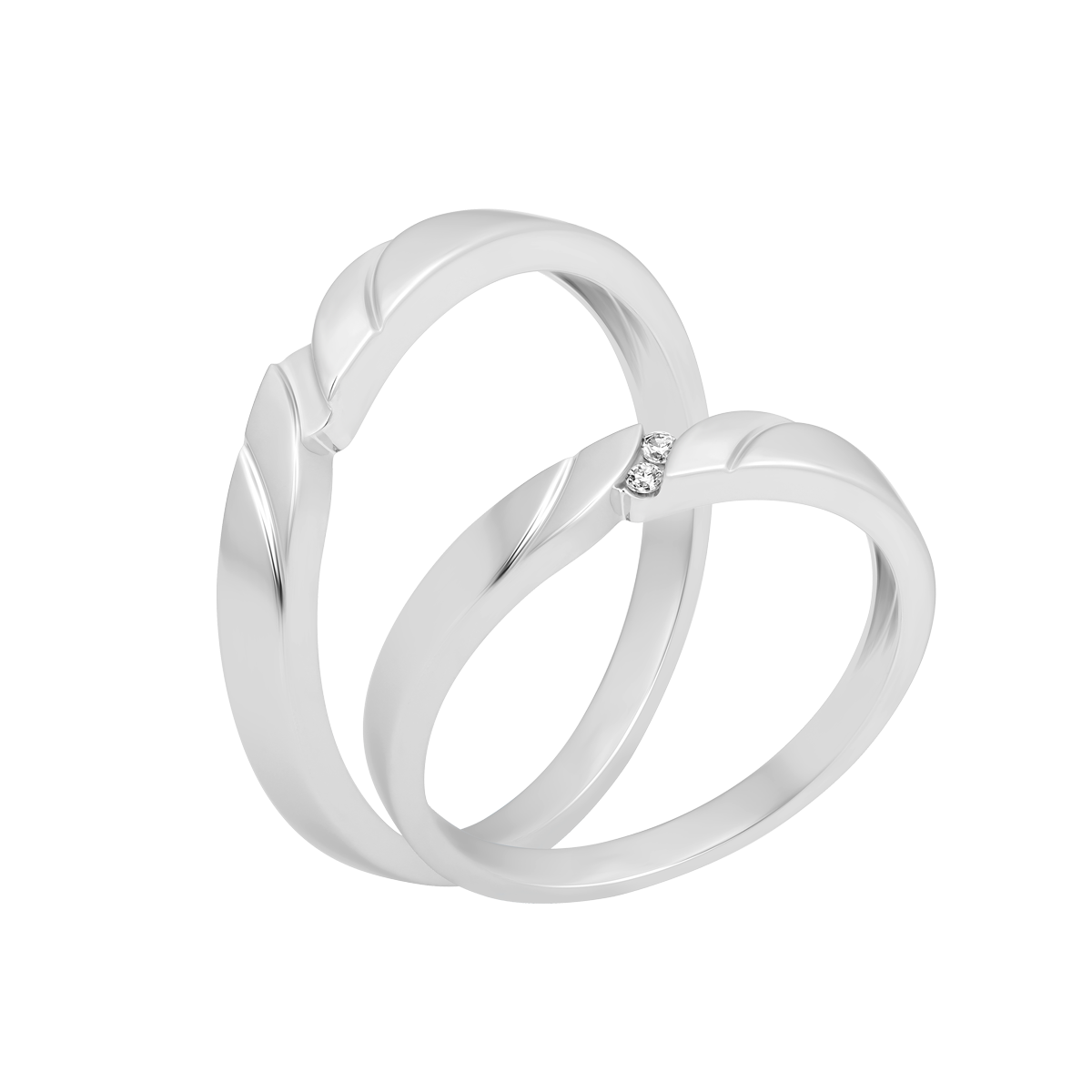 Nhẫn cưới nữ kim cương viên vàng 14K Cuddy F