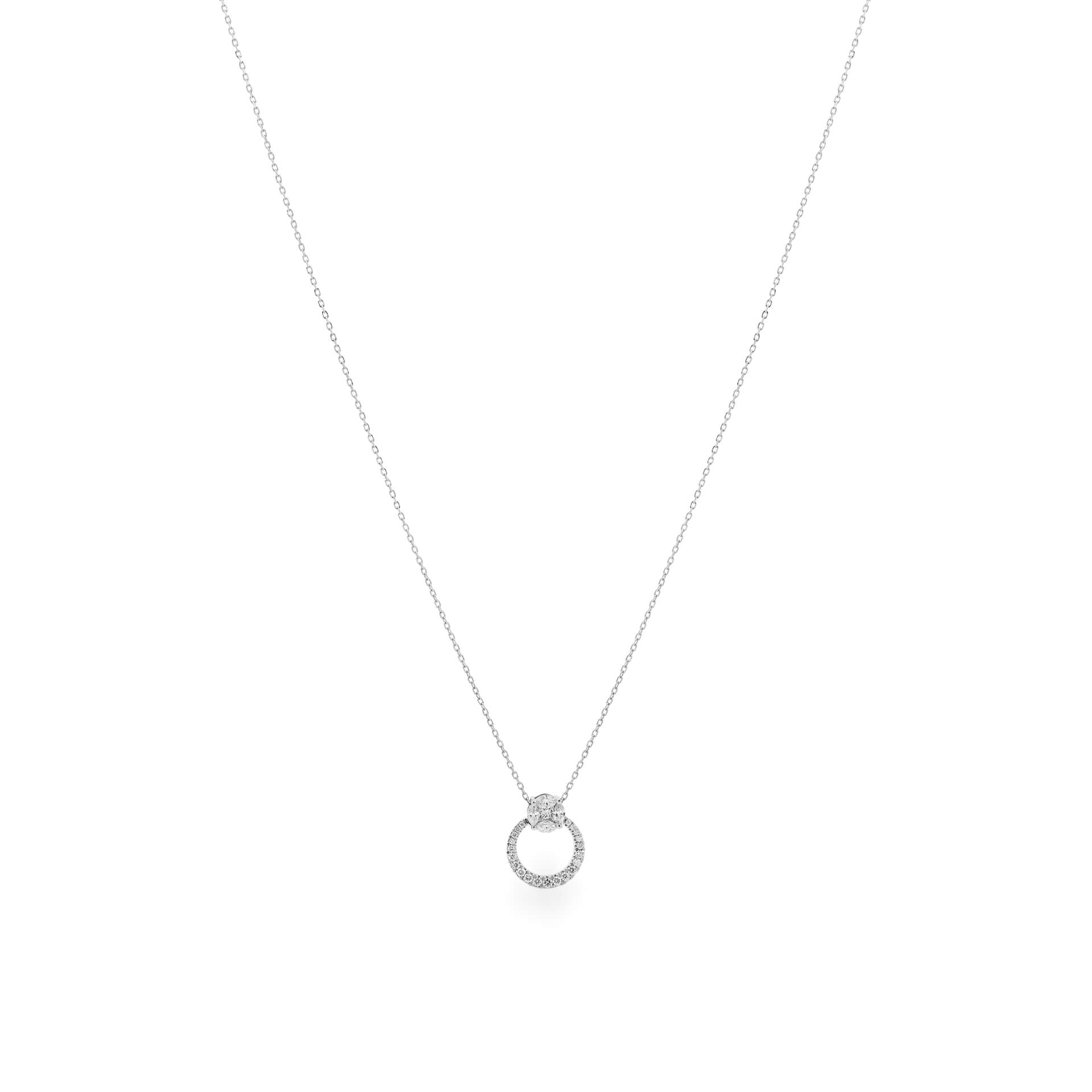 Dây liền mặt kim cương viên vàng 14K Jena A250 TD