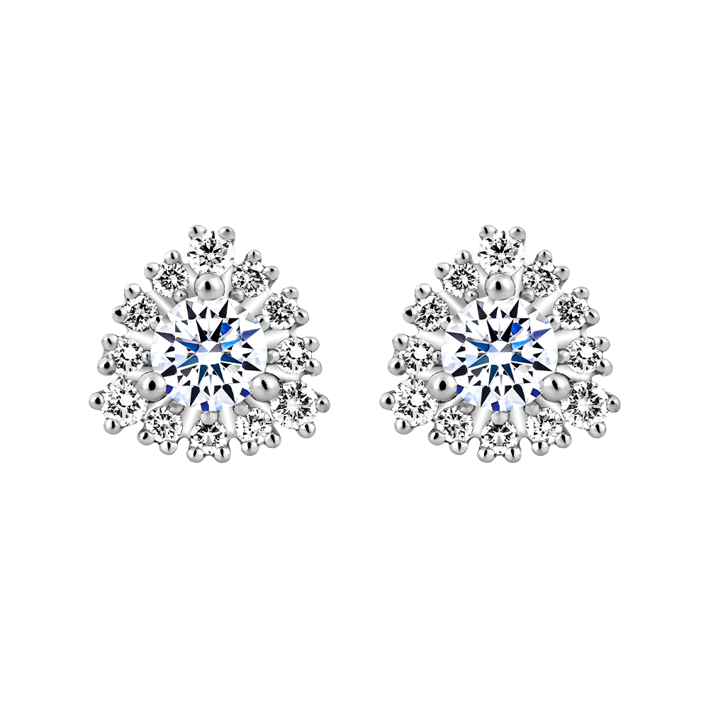 Hoa tai kim cương 8 Hearts & Arrows vàng 14K Edeline NS H&A 2C GVER0084320