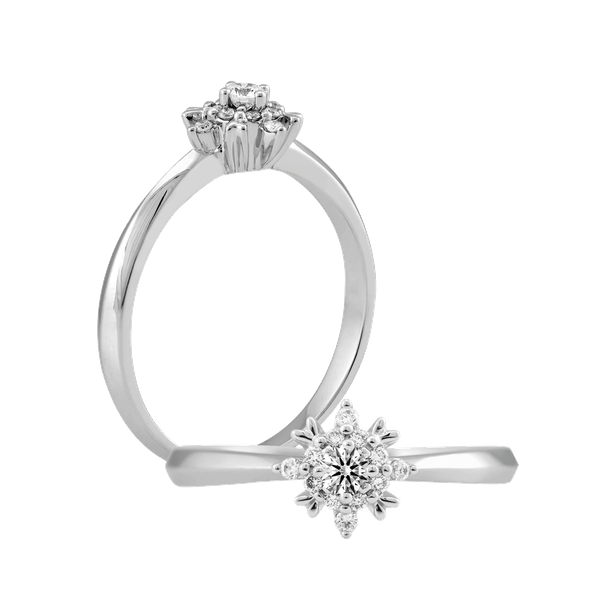 Nhẫn nữ kim cương vàng 14K Glomeration 5p