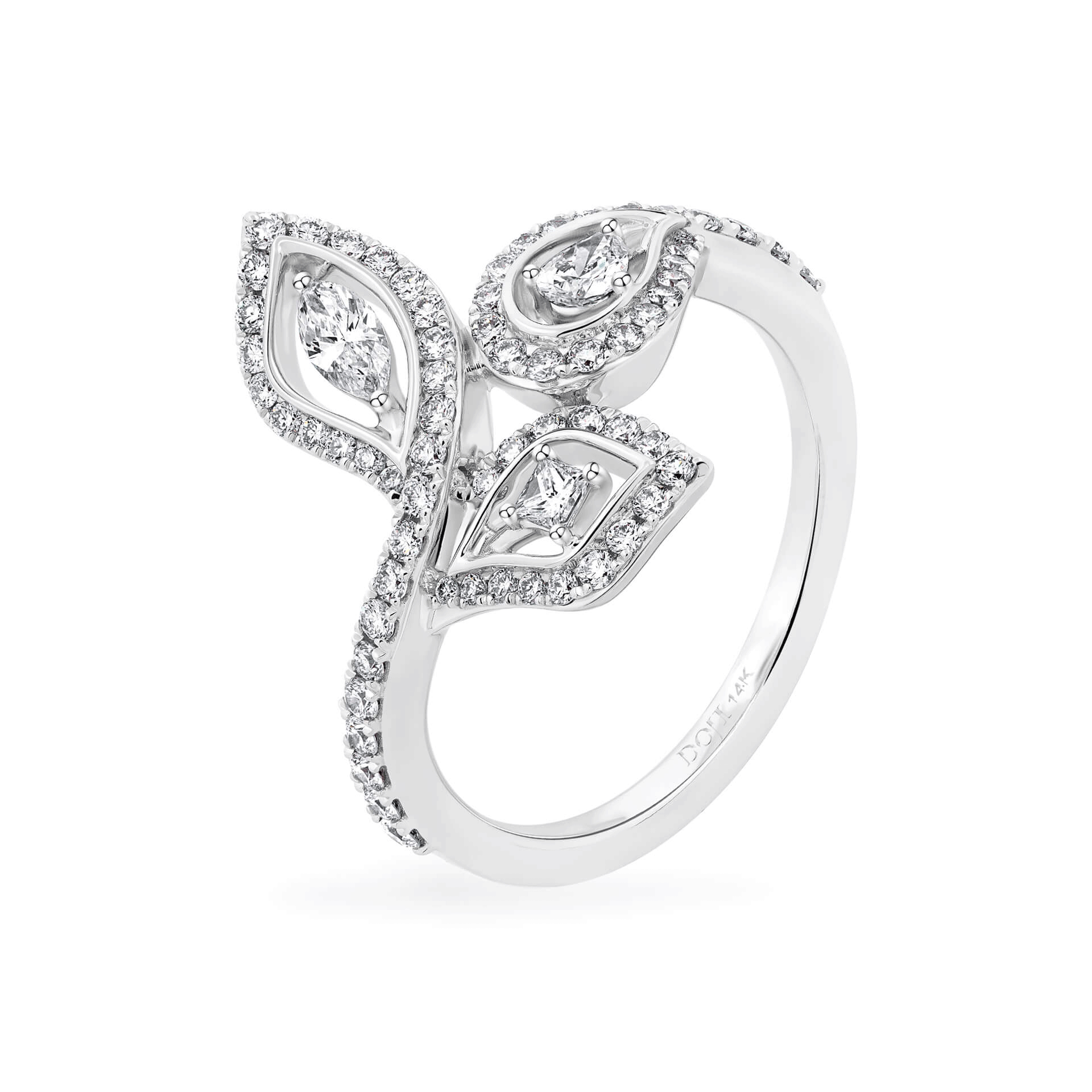 Nhẫn nữ kim cương viên vàng 14K Jena A104 TD