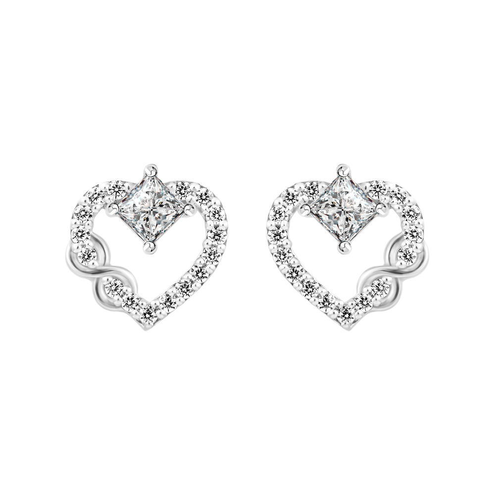 Hoa tai đính đá CZ vàng 14K Comprite V2