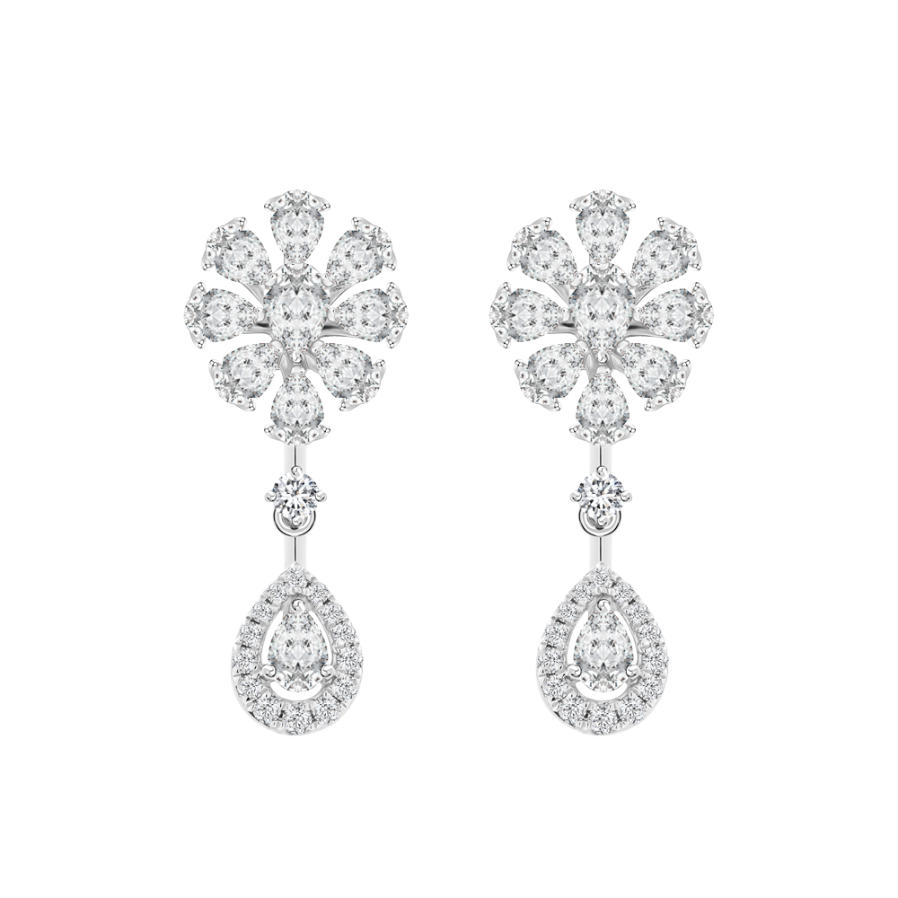 Hoa tai kim cương viên vàng 18K Jena A066 TD