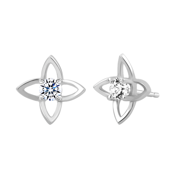 Hoa tai đính đá CZ vàng 14K Consent 5P