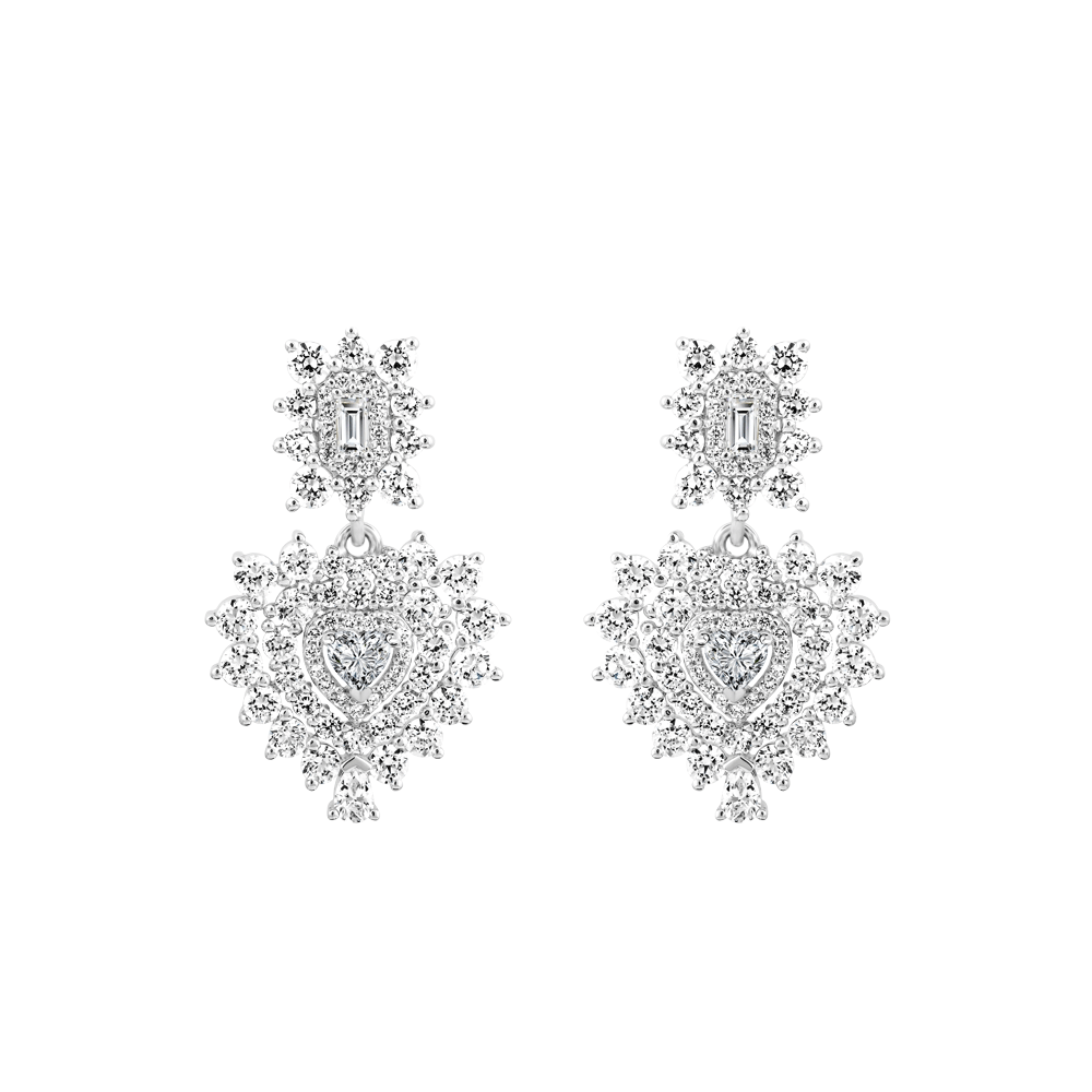 Hoa tai đính đá CZ vàng 10K Rising HR