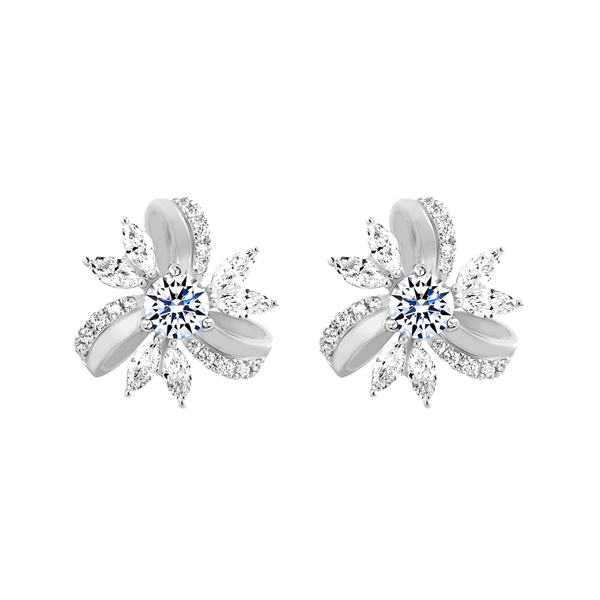 Hoa tai đính đá CZ vàng 10K Probity 2C