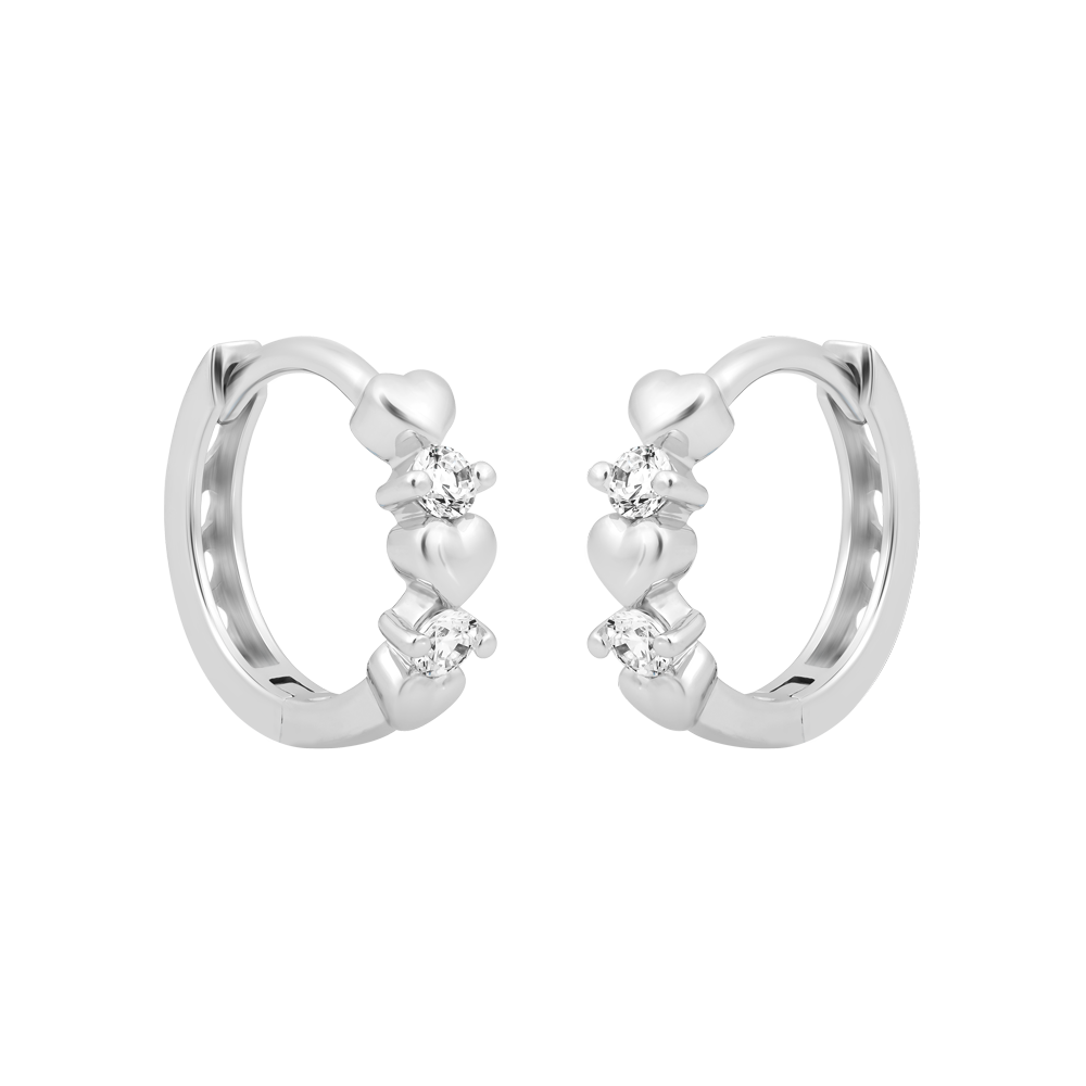 Hoa tai đính đá CZ vàng 10K Kereny