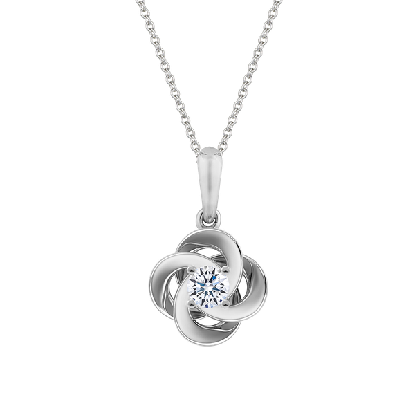 Mặt đính đá CZ vàng 14K Fate twine 2C