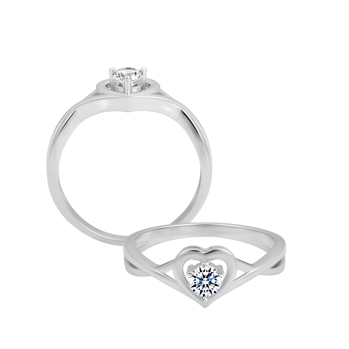 Nhẫn nữ đính đá CZ vàng 10K Heartlines 2C