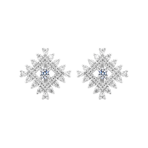 Hoa tai đính đá CZ vàng 14K Komica 5p