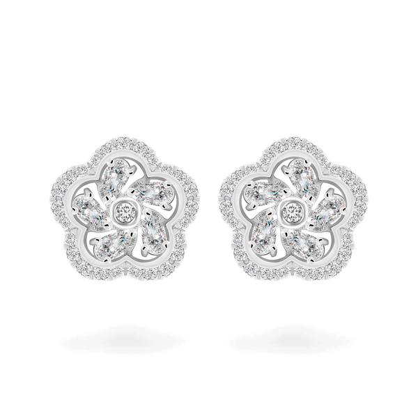 Hoa tai kim cương viên vàng 14K Jena A202 TD