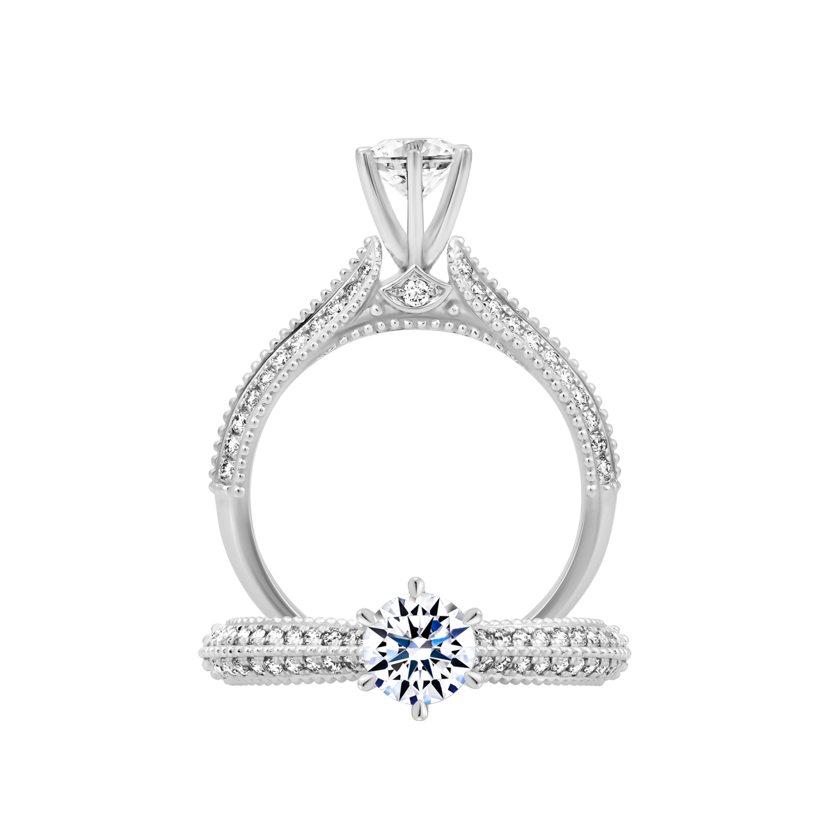 Ổ nhẫn nữ kim cương tấm vàng 14K Carbonate 5C