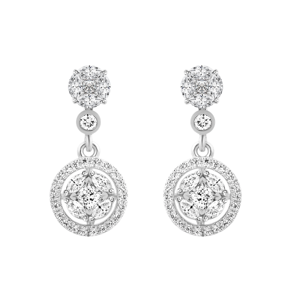 Hoa tai đính đá CZ vàng 18K Ryshily