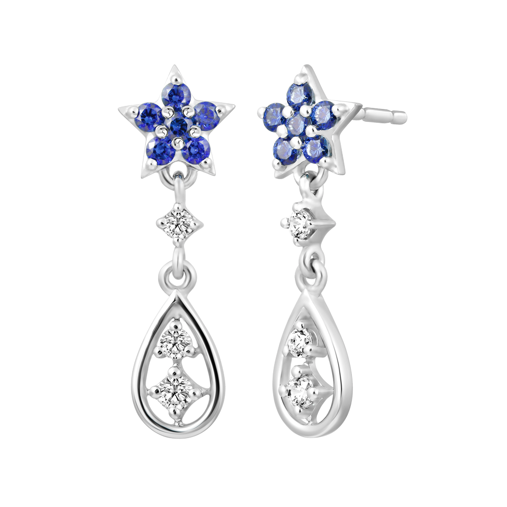 Hoa tai đính đá CZ vàng 14K Sheeny FBL